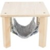 Kryjówka z hamakiem, dla kawii domowych, drewno/plusz, 28 x 24 x 28 cm