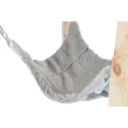 Kryjówka z hamakiem, dla kawii domowych, drewno/plusz, 28 x 24 x 28 cm