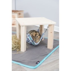 Kryjówka z hamakiem, dla kawii domowych, drewno/plusz, 28 x 24 x 28 cm