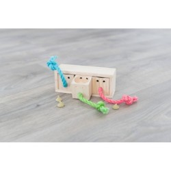 Drewniany pojemnik na przysmaki , 16 × 6 × 7 cm