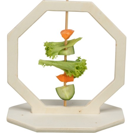 Karmnik na warzywa i owoce, dla gryzoni, drewno, 17 x 12 x 17 cm