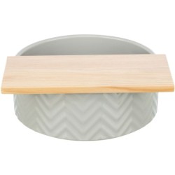 Basen do kąpieli piaskowych, dla koszatniczek/chomików, ceramika/drewno, 24 cm/25 x 9 cm