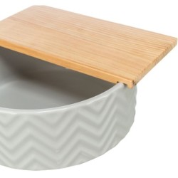 Basen do kąpieli piaskowych, dla koszatniczek/chomików, ceramika/drewno, 24 cm/25 x 9 cm