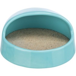Basen do kąpieli piaskowych, dla myszy, turkusowy, ceramiczny, 16 x 8 x 14 cm
