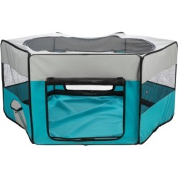 Wybieg przenośny, dla kawii domowych/królików, turkusowy/jasnoszary, poliester, 150x65cm
