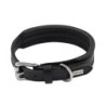 Obroża skórzana, XS 27-33 cm x 22 mm, czarny,  przeszywana