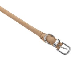 Obroża skórzana, XXL 59-65 cm x 20 mm, jasny beż