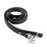 Smycz skórzana, 20 mm x 200 cm, czarny,  przeszywana