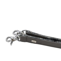 Smycz skórzana, 20 mm x 200 cm, siwy-kratka