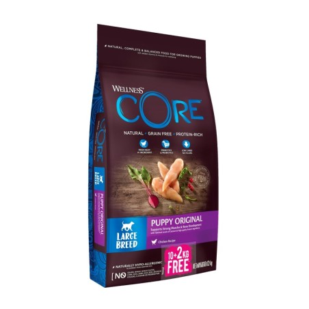 Core Puppy Original, karma sucha, dla szczeniąt dużych ras, kurczak, 10+2 kg