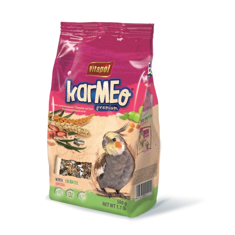 KARMEO PREMIUM KARMA PEŁNOPORCJOWA DLA NIMFY 500g W WORKU