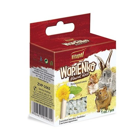 KOSTKA WAPIENNA DLA GRYZONI  Z MNISZKIEM LEKARSKIM