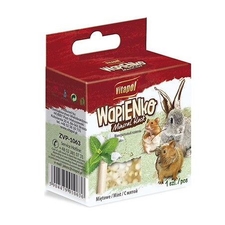 KOSTKA WAPIENNA DLA GRYZONI  Z MIĘTĄ