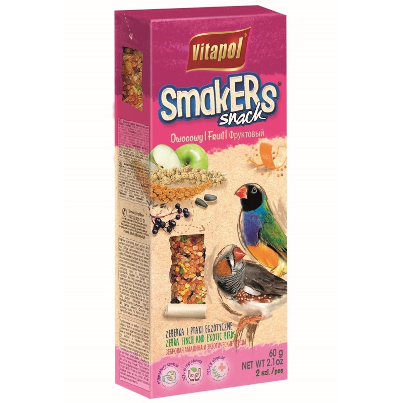 SMAKERS DLA ZEBERKI I PTAKÓW EGZOTYCZNYCH- OWOCOWY