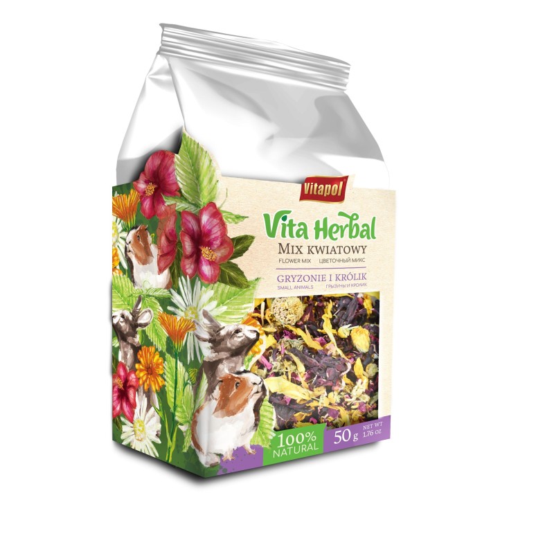 Vita Herbal dla gryzoni i królika, mix kwiatowy, 50g, 4szt/disp