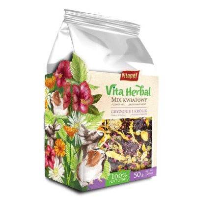 Vita Herbal dla gryzoni i królika, mix kwiatowy, 50g, 4szt/disp