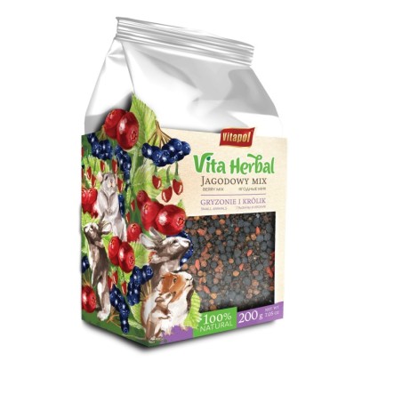 Vita Herbal dla gryzoni i królika, jagodowy mix, 200g, 4szt/disp