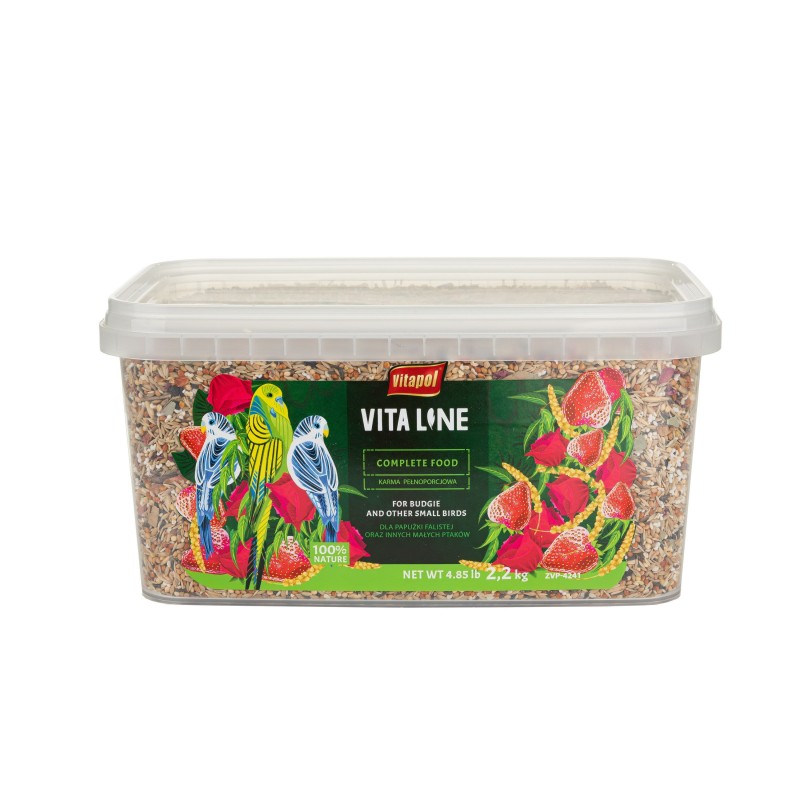 Vitaline Karma pełnoporcjowa dla papużki falistej oraz innych małych ptaków ozdobnych, wiadro  2,2 kg