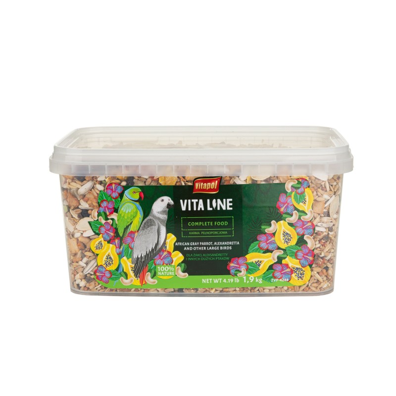 Vitaline Karma pełnoporcjowa dla żako, aleksandretty oraz inne duże papugi, wiadro 1,9 kg