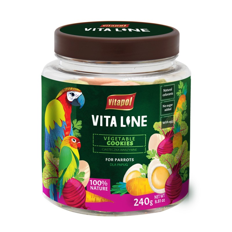 Vitaline Ciasteczka warzywne dla papug, słoik, 240 g
