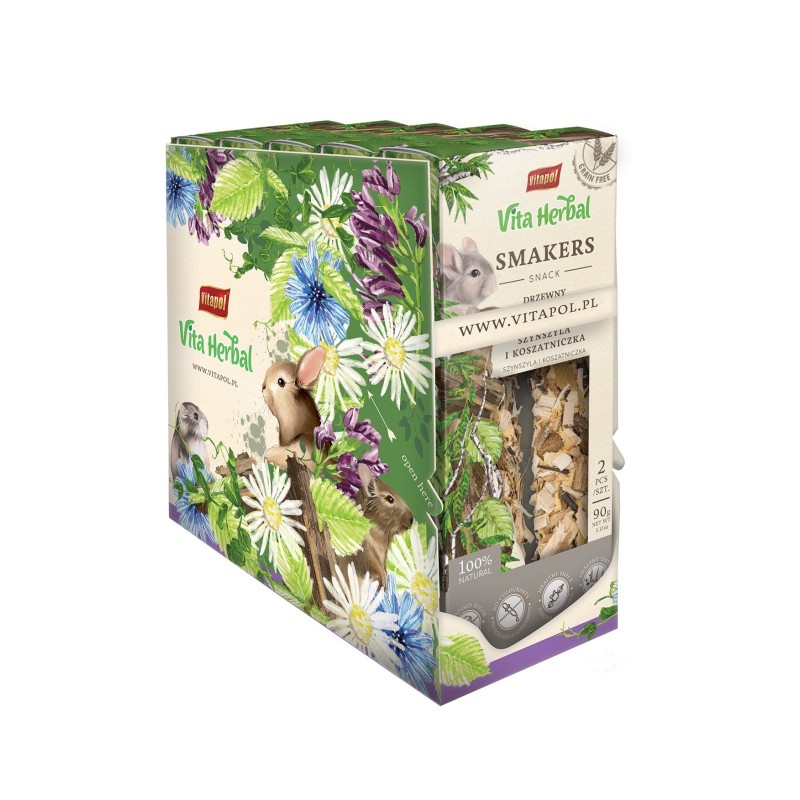 Vita Herbal Smakers drzewny dla szynszyli i koszatniczki 90g, 5 szt. display