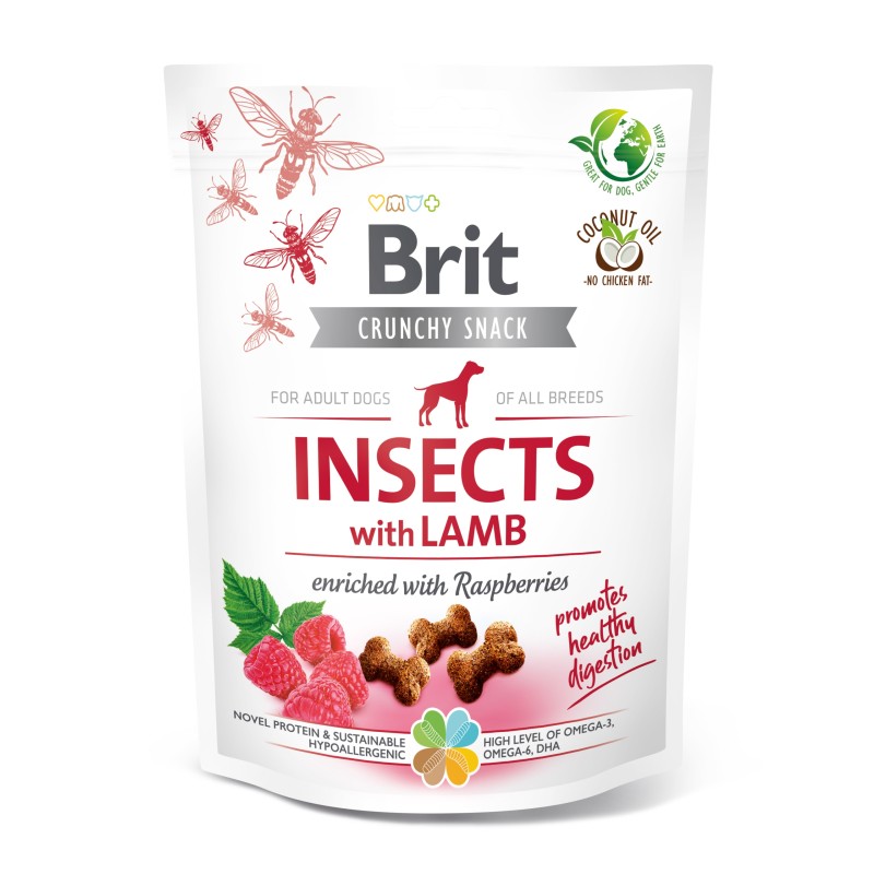Brit przys. PIES CRUNCHY CRACKER INSECT&LAMB 200G