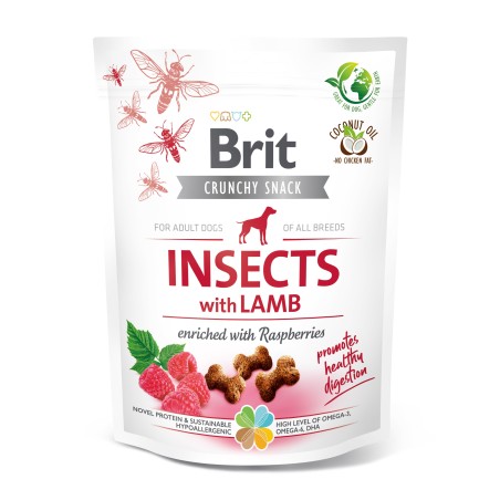 Brit przys. PIES CRUNCHY CRACKER INSECT&LAMB 200G