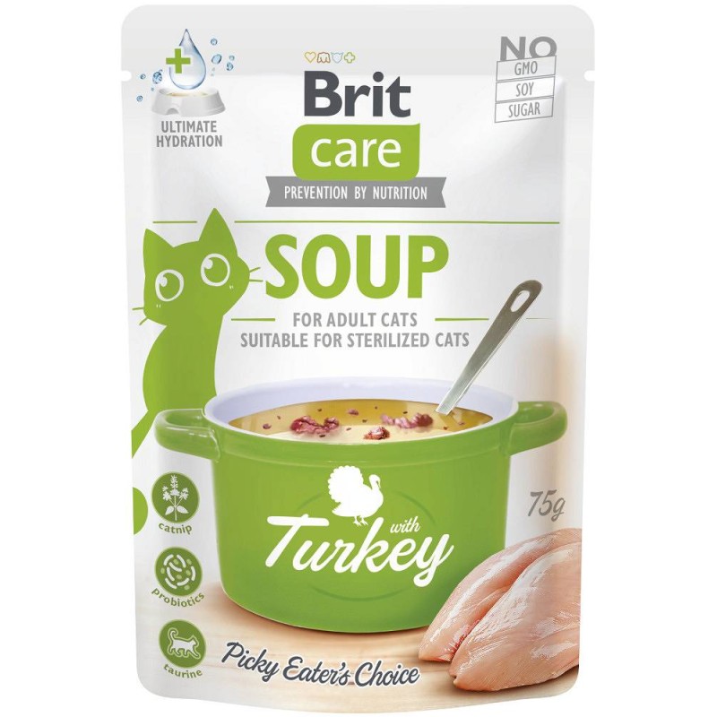BR.CARE CAT SOUP WITH TURKEY 75g