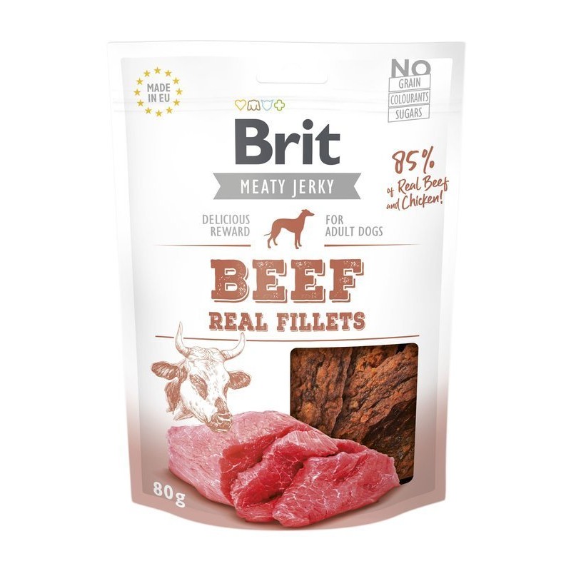 Brit Jerky Beef Fillets Filety Wołowe z Kurczakiem dla Psa 200 g
