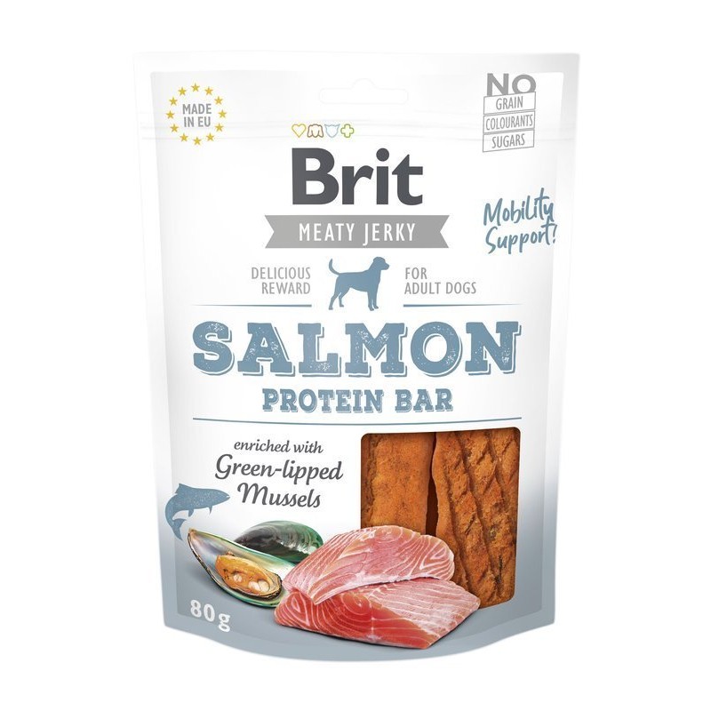 Brit Jerky Salmon Protein Bar Baton dla Psa Łosoś i Kurczak 80 g