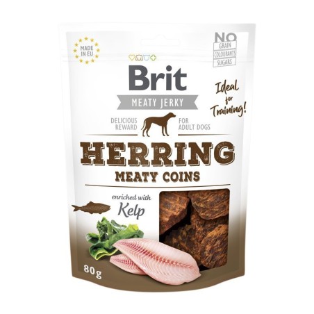 Brit Jerky Herring Meaty Coins Przysmak Treningowy Śledź i Kurczak 80 g