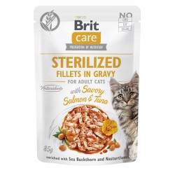 Brit Care Cat Sterilized Salmon & Tuna Mokra Karma dla Kota Sterylizowanego Łosoś i Tuńczyk w Sosie 85 g