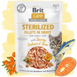 Brit Care Cat Sterilized Salmon & Tuna Mokra Karma dla Kota Sterylizowanego Łosoś i Tuńczyk w Sosie 85 g