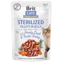 Brit Care Cat Sterilized Duck & Turkey Mokra Karma dla Kota Sterylizowanego Kaczka i Indyk w Galaretce 85 g
