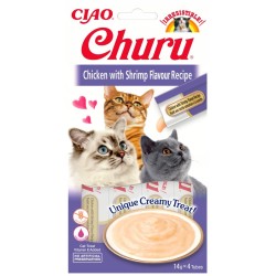 Inaba Churu Kremowy Przysmak dla Kota Kurczak z Krewetkami 4 x 14 g