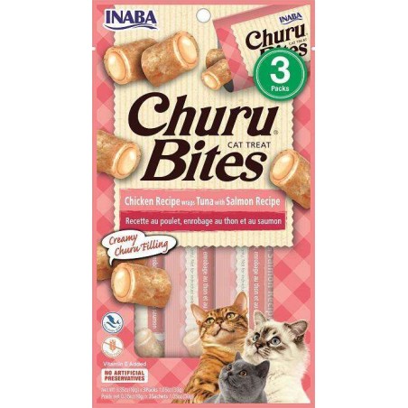 Inaba Churu Bites Przysmak dla Kota Kurczak, Tuńczyk i Łosoś 3 x 10 g