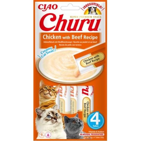 Inaba Churu Kremowy Przysmak dla Kota Kurczak z Wołowiną 4 x 14 g