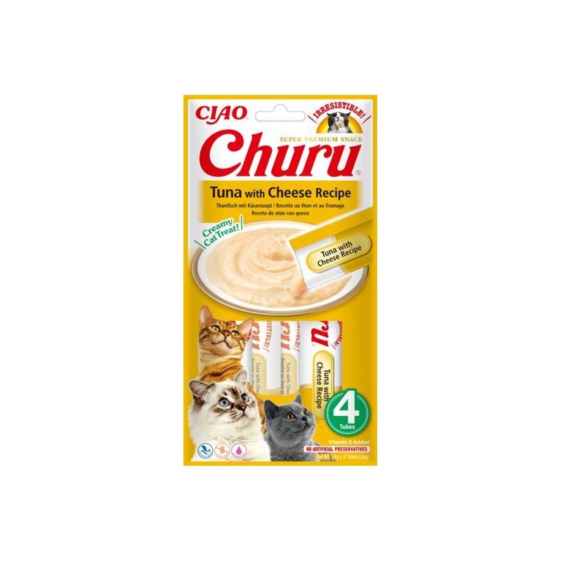 Inaba Churu Kremowy Przysmak dla Kota Tuńczyk z Serem 4 x 14 g