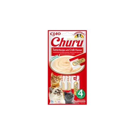 Inaba Churu Kremowy Przysmak dla Kota Tuńczyk z Krabem 4 x 14 g