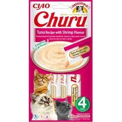 Inaba Churu Kremowy Przysmak dla Kota Tuńczyk z Krewetkami 4 x 14 g