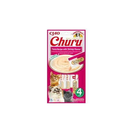 Inaba Churu Kremowy Przysmak dla Kota Tuńczyk z Krewetkami 4 x 14 g