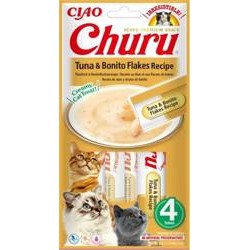Inaba Churu Kremowy Przysmak dla Kota Tuńczyk z Płatkami Bonito 4 x 14 g
