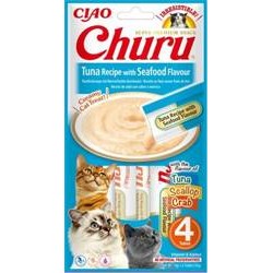 Inaba Churu Kremowy Przysmak dla Kota Tuńczyk z Owocami Morza 4 x 14 g