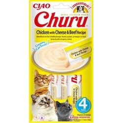 Inaba Churu Kremowy Przysmak dla Kota Kurczak z Serem i Wołowiną 4 x 14 g