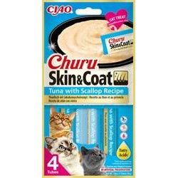 Inaba Churu Skin & Coat Przysmak dla Kota Tuńczyk z Przegrzebkami 4 x 14 g