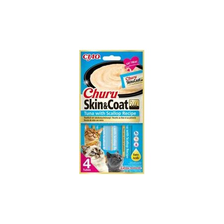 Inaba Churu Skin & Coat Przysmak dla Kota Tuńczyk z Przegrzebkami 4 x 14 g