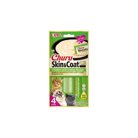 Inaba Churu Skin & Coat Przysmak dla Kota Kurczak z Przegrzebkami 4 x 14 g