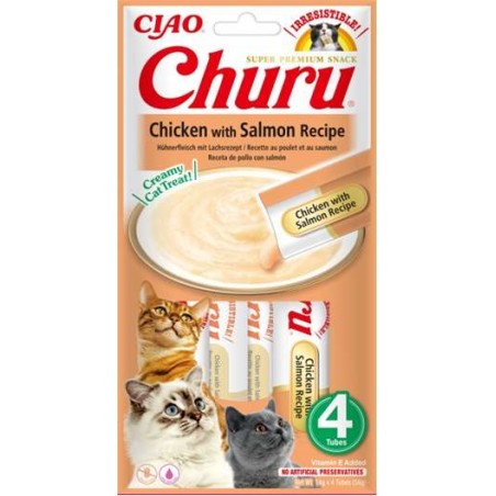 Inaba Churu Kremowy Przysmak dla Kota Kurczak z Łososiem 4 x 14 g