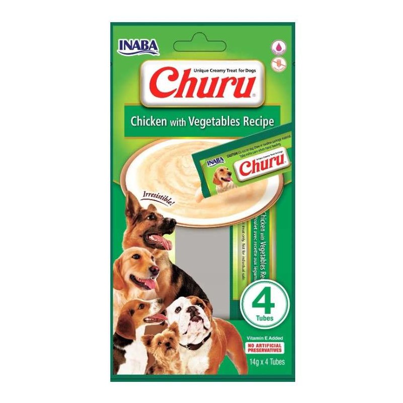 Inaba Churu Kremowy Przysmak dla Psa Kurczak z Warzywami 4 x 14 g