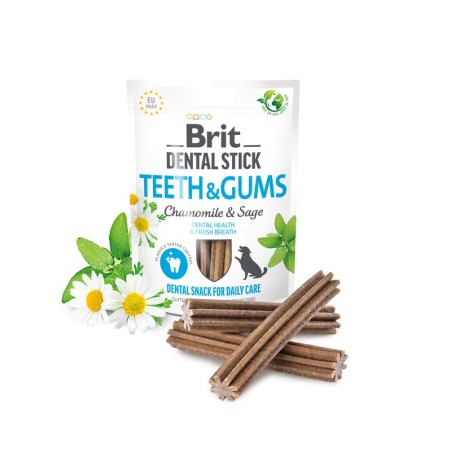 Brit Dental Stick Teeth & Gums Gryzak Dentystyczny dla Psa Rumianek i Szałwia 7 szt. 251 g